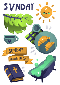 Sunday set vector
