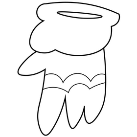 Cartoon winter gloves black and white clipart