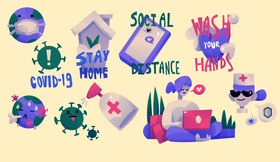 Coronavirus safety clipart set vector