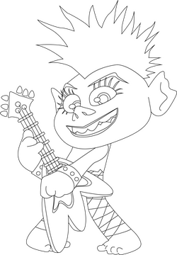 Cute cartoon character black and white clipart