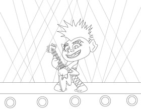 Cute cartoon character black and white vector