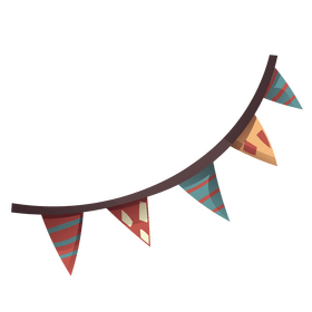 Flag garland drawing clipart