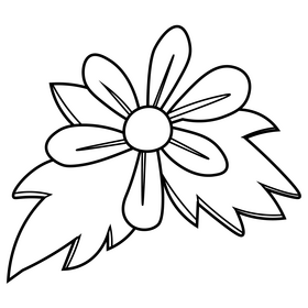 Free flower black and white clipart
