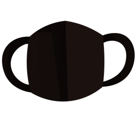 Black face mask clipart