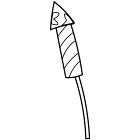 Cartoon firework black and white clipart