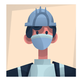 Personnel builder during coronavirus pandemic clipart