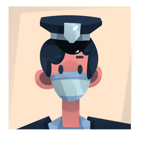 Personnel policeman during coronavirus pandemic clipart
