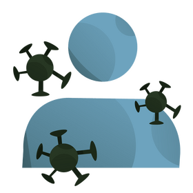 Stickman patient with coronavirus clipart