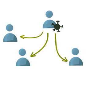 Stickman spreading the virus clipart