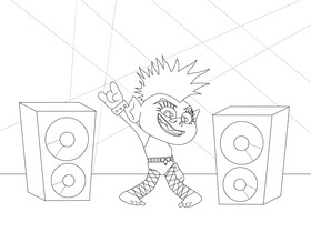 Cute cartoon character black and white vector