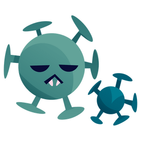 Coronavirus germs angry cartoon clipart