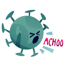 Coronavirus germ sneezing cartoon clipart