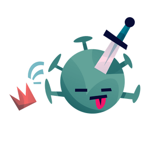 Coronavirus germ dead cartoon clipart