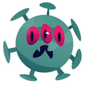 Coronavirus germ cartoon clipart