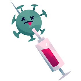 Coronavirus covid19 germ vaccine cartoon clipart