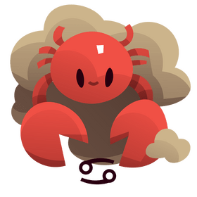 Cartoon cancer zodiac sign constellation clipart