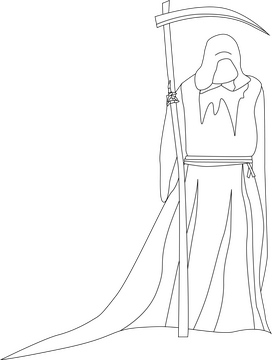 Angel of death black and white clipart