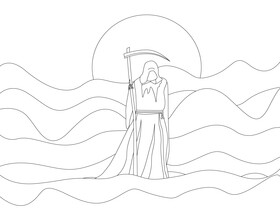 Angel of death black and white vector