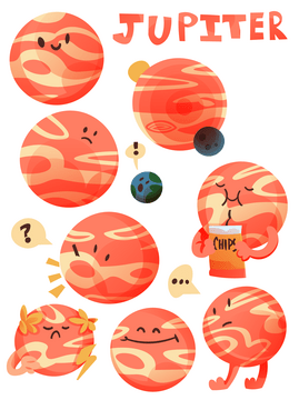 Cartoon jupiter planets vector