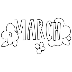 March stock illustration black and white clipart