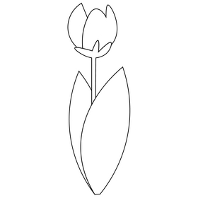 Free tulip black and white clipart