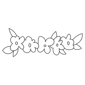 Free floral wreath black and white clipart