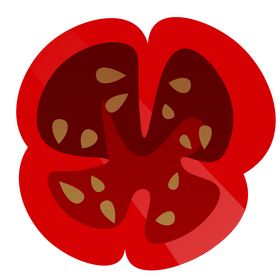 Red bell pepper cut in half clipart