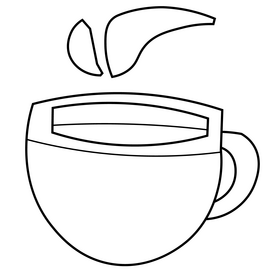 Cartoon coffee black and white clipart