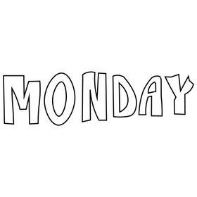 Monday sign black and white clipart
