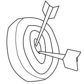 Monday target black and white clipart
