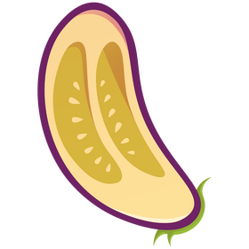 Eggplant cut in half clipart