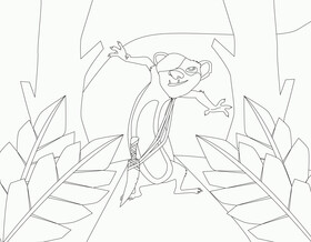 Ice age Buck cartoon character black and white vector