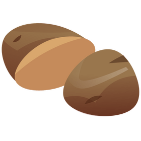 Potato vegetable cut in half clipart