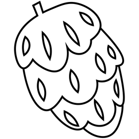 Cartoon fir cones black and white clipart