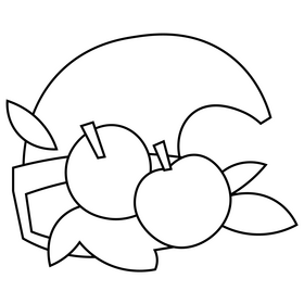 Thanksgiving cornucopia, horn of plenty black and white clipart