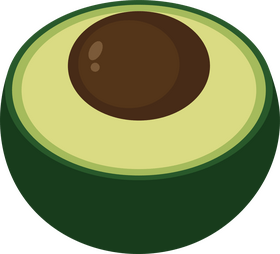 Sliced in Half Avocado clipart