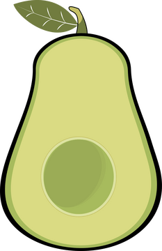 Sliced in Half Avocado clipart
