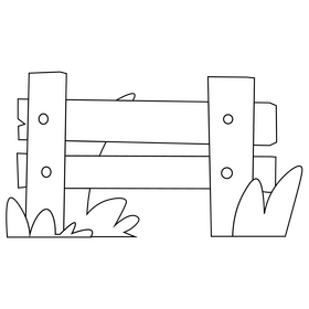 Cartoon fence black and white clipart