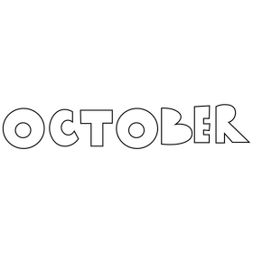 Month of october black and white clipart