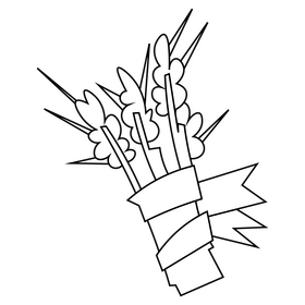 Wheat cartoon drawing black and white clipart