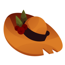 Orange womens hat clipart