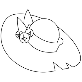 Womens hat black and white clipart