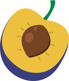 Sliced in Half Plum clipart