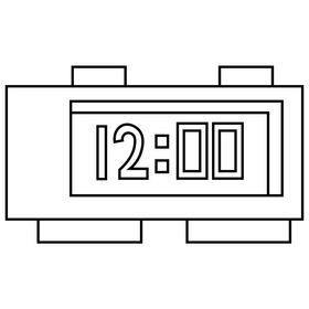 Free digital clock illustration black and white clipart