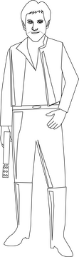 Han Solo black and white clipart