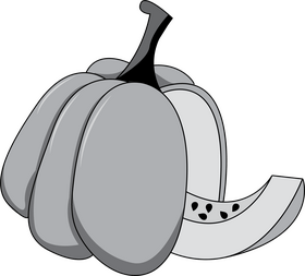 Pumpkin Cut in Grayscale clipart