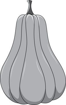 Pumpkin in Grayscale clipart