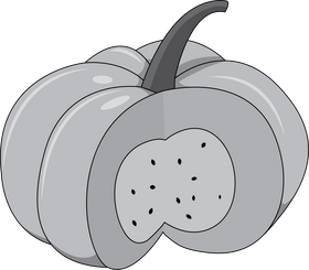Pumpkin in Grayscale clipart
