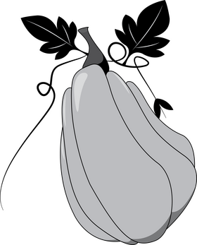 Pumpkin in Grayscale clipart