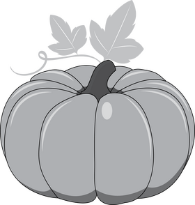 Pumpkin in Grayscale clipart